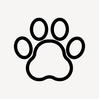 Minimalist paw print illustration, UI icon