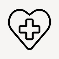 Healthcare heart symbol illustration, UI icon