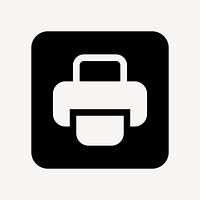 Minimalist printer design, UI icon vector