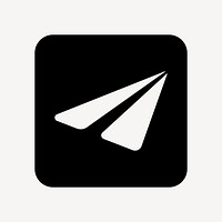 Minimal paper plane design, UI icon vector