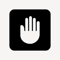 Minimalist stop hand illustration, UI icon