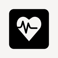 Heart health illustration, UI icon