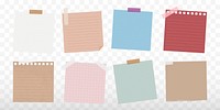 Collection of colorful sticky notes. Sticky notes in various colors and sizes. Perfect for reminders, sticky notes for office or home use, colorful sticky notes. Memo elements, vector set.