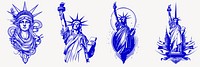 Artistic Liberty Statue Illustrations, vector element set