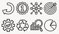 Vector icons for business strategy, vector element set