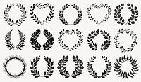 Elegant wreath designs collection, vector element set