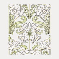 Art nouveau jonquil flower pattern design resource vector. Remixed by rawpixel.