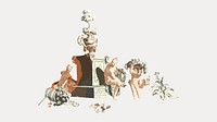 Greek mythology people drawing Renaissance style set, isolated vector element. Remixed by rawpixel.