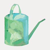 Green watering can vintage illustration by Edvard Weie, vector element. Remixed by rawpixel.