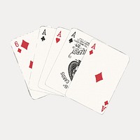 A poker card, four of a kind illustration isolated on white, vector. Remixed by rawpixel.