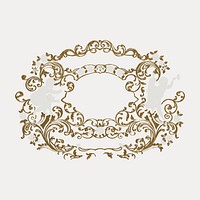 Ornate badge, vintage design, isolated vector element. Remixed by rawpixel.