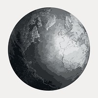 The Earth illustration, vintage vector element. Remixed by rawpixel.