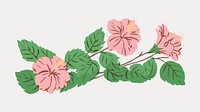 Pink vintage flower illustration, isolated vector element. Remixed by rawpixel.