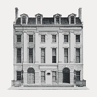 Vintage building architecture, vintage vector element. Remixed by rawpixel.