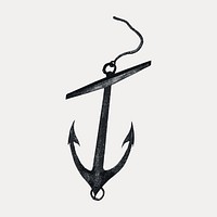 Vintage sea anchor illustration, isolated vector element. Remixed by rawpixel.