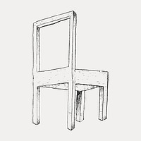 Vintage chair, isolated vector element. Remixed by rawpixel.