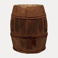 An old wooden barrel vector. Remixed by rawpixel.