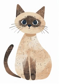 Tonkinese Forest cat illustration whimsical cartoon.