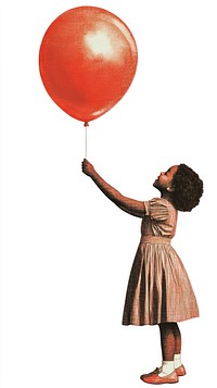 Balloon girl vintage holding.