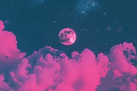 Lofi moon sky background night pink atmosphere.