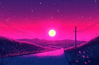 Lofi sky background purple landscape horizon.