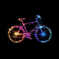 Colorful bicycle shape light glitter lights art transportation.