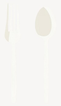 Fork and spoon illustration minimalist cutlery vector