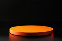 Circle podium orange neon contemporary background presentation.