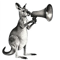 Kangaroo megaphone animal black.