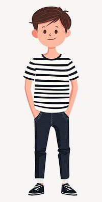 6 years old boy cartoon illustration character vector