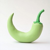 Pastel green pepper clay minimalist sculpture.