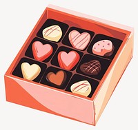 Cute valentines chocolate box confectionery heart-shaped valentine's vector