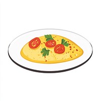 Omelet dish illustration vector.