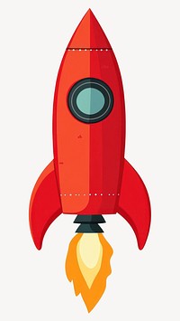 Red rocket illustration launch transportation vector