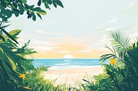 Summer beach background illustration tropical nature vector