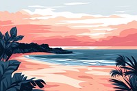 Summer beach background illustration tropical nature vector