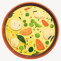 Thai green curry illustration vegetables food vector