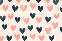 Grid pattern background hearts illustration.