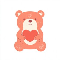 Teddy bear illustration animal heart.