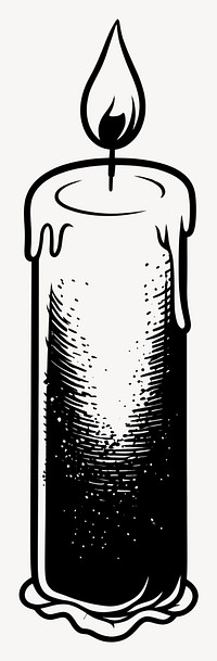 Candle illustration hand-drawn minimalist vector