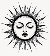 Sun art illustration hand-drawn vector