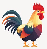 Rooster illustration colorful animal vector