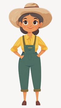 Woman farmer illustration cartoon style vector