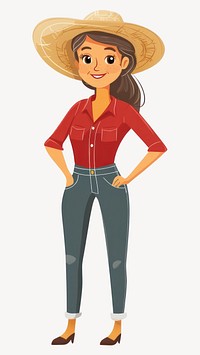 Woman farmer illustration clothing cartoon vector