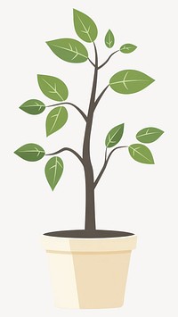 Potted plant illustration leaf art vector