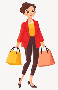 Woman shopping illustration casual style vector