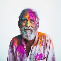 Indian man holi festival photo photography.