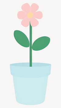 Flower potted plant illustration simple art vector