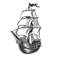 Pirate ship art illustration sailboat.