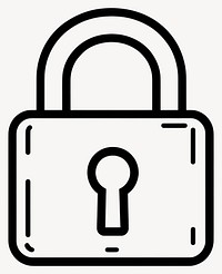 Lock sign icon simple black white vector